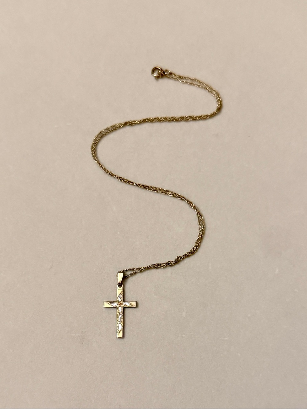 Vintage 1928 Jewelry Co. Engraved Cross Pendant Necklace - Picture 5 of 6